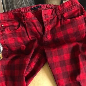 Check patterned skinny jean